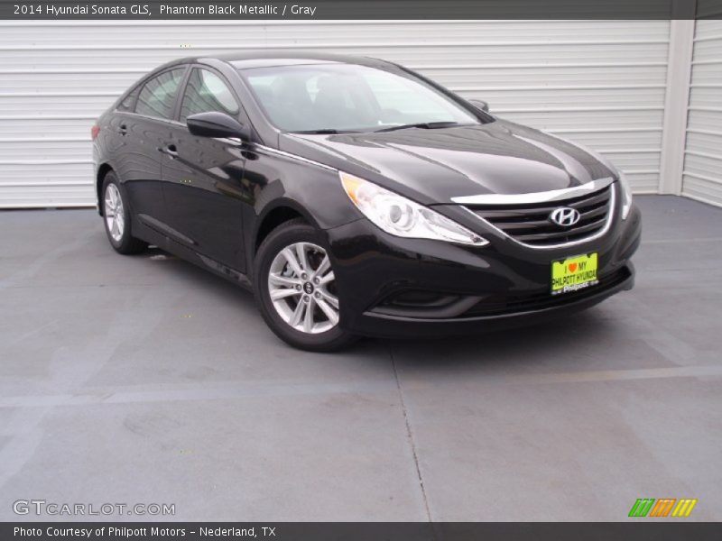 Phantom Black Metallic / Gray 2014 Hyundai Sonata GLS