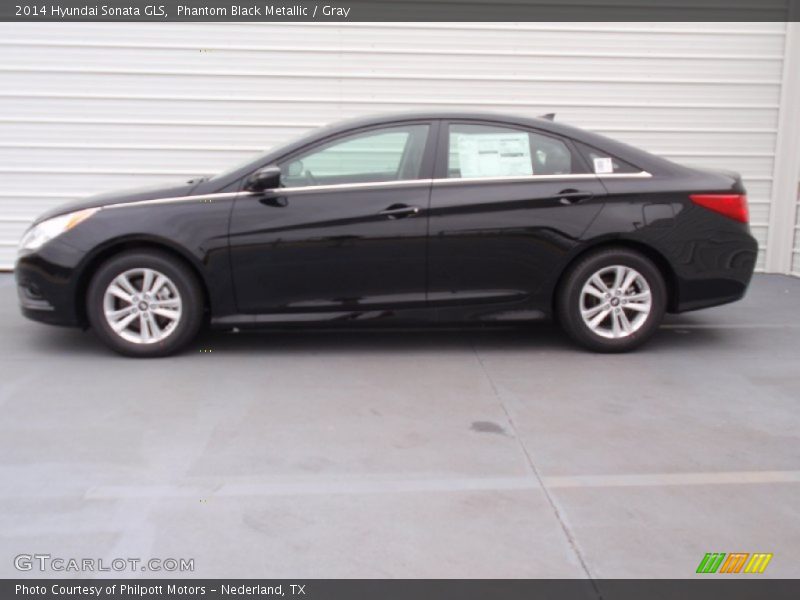 Phantom Black Metallic / Gray 2014 Hyundai Sonata GLS