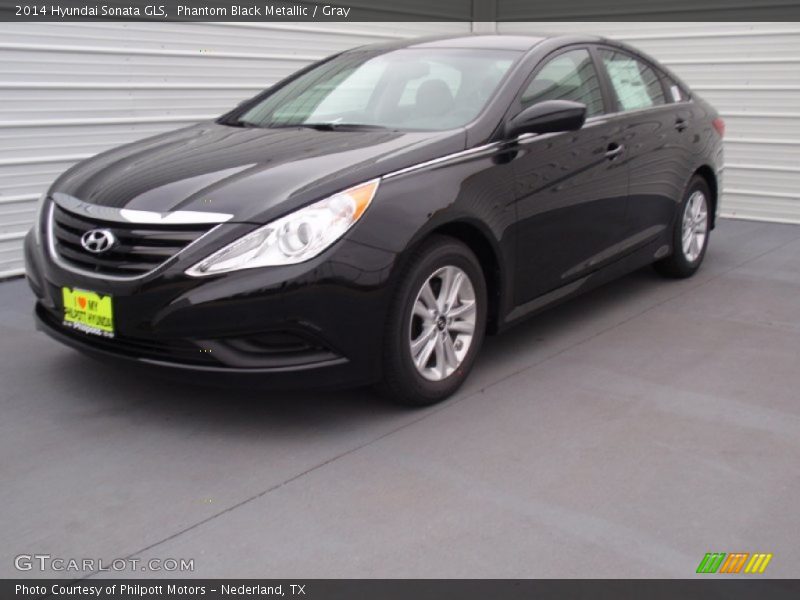 Phantom Black Metallic / Gray 2014 Hyundai Sonata GLS