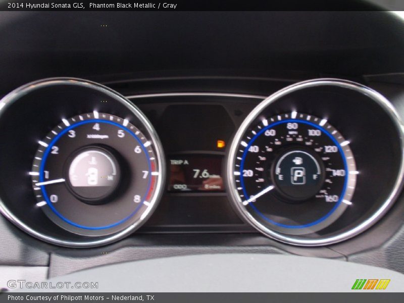 Phantom Black Metallic / Gray 2014 Hyundai Sonata GLS