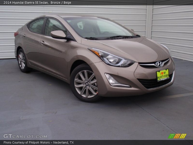 Bronze / Beige 2014 Hyundai Elantra SE Sedan