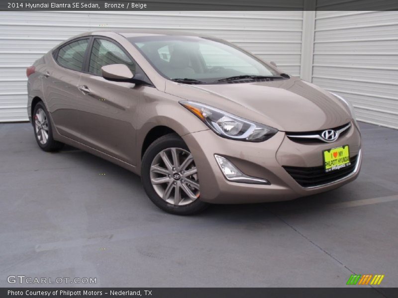 Bronze / Beige 2014 Hyundai Elantra SE Sedan