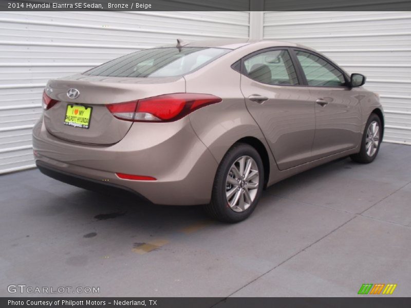 Bronze / Beige 2014 Hyundai Elantra SE Sedan