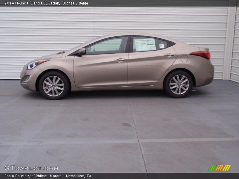 Bronze / Beige 2014 Hyundai Elantra SE Sedan
