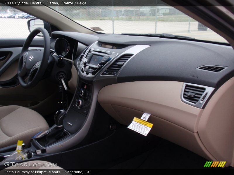 Bronze / Beige 2014 Hyundai Elantra SE Sedan