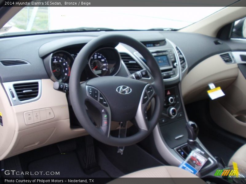 Bronze / Beige 2014 Hyundai Elantra SE Sedan