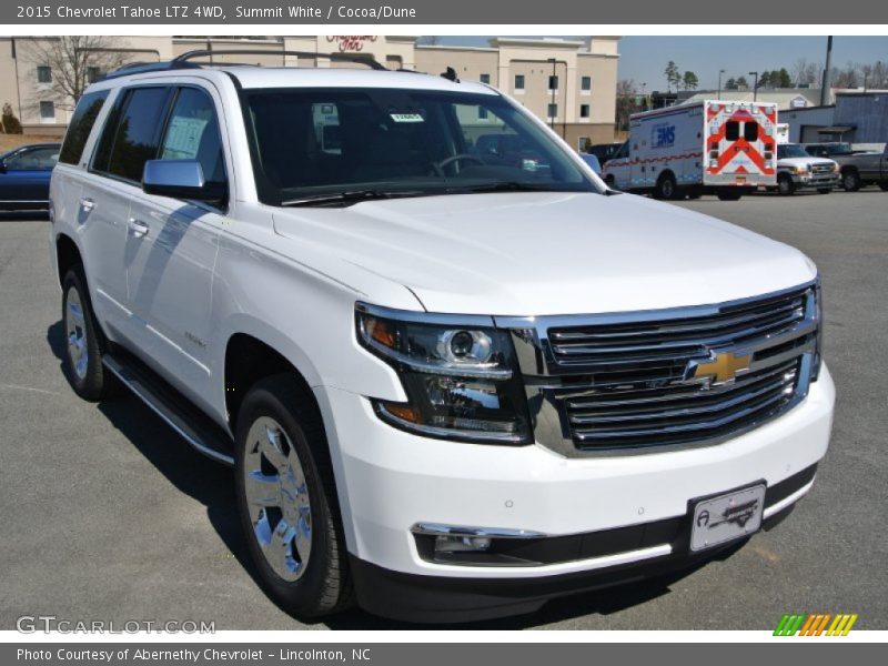 Summit White / Cocoa/Dune 2015 Chevrolet Tahoe LTZ 4WD