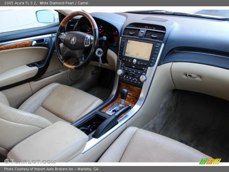White Diamond Pearl / Camel 2005 Acura TL 3.2