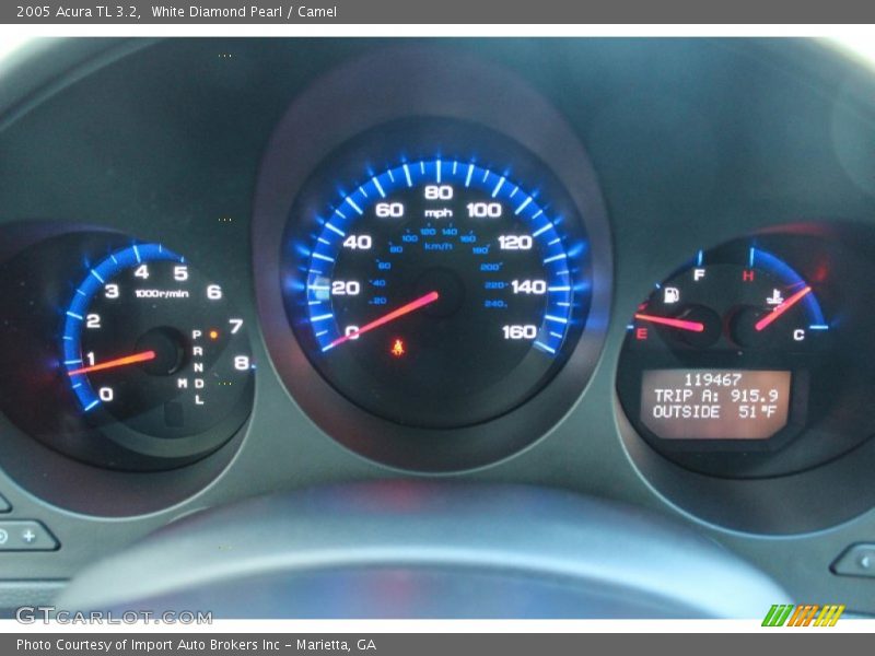 White Diamond Pearl / Camel 2005 Acura TL 3.2