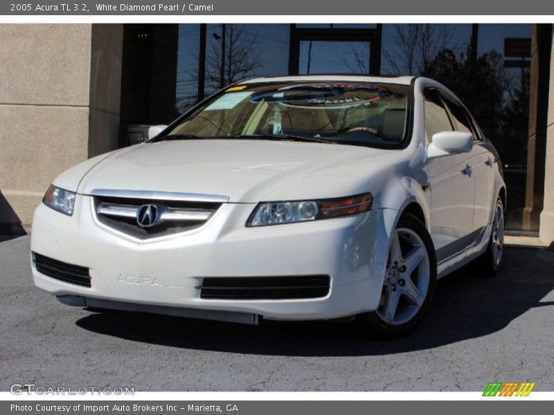 White Diamond Pearl / Camel 2005 Acura TL 3.2