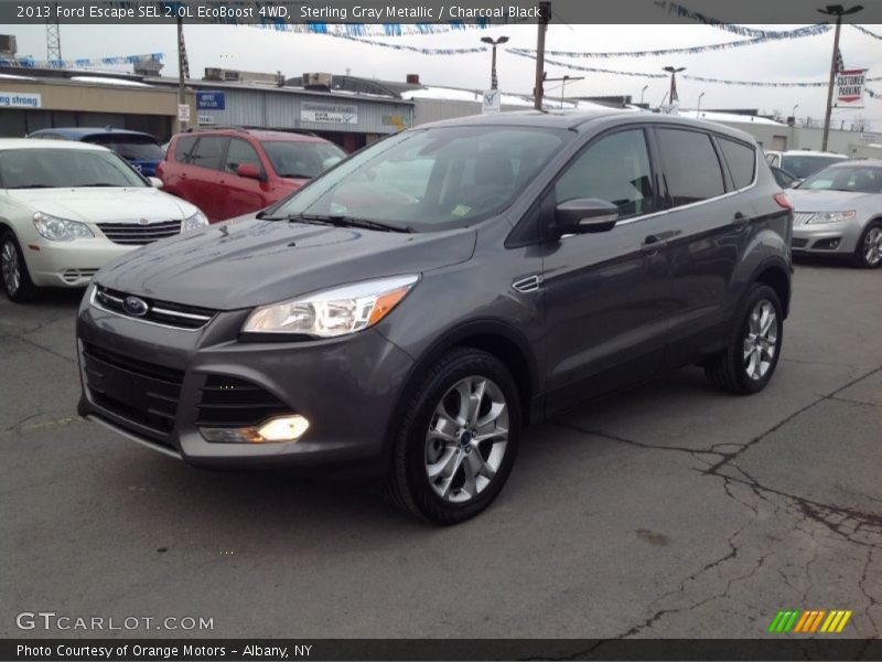 Sterling Gray Metallic / Charcoal Black 2013 Ford Escape SEL 2.0L EcoBoost 4WD