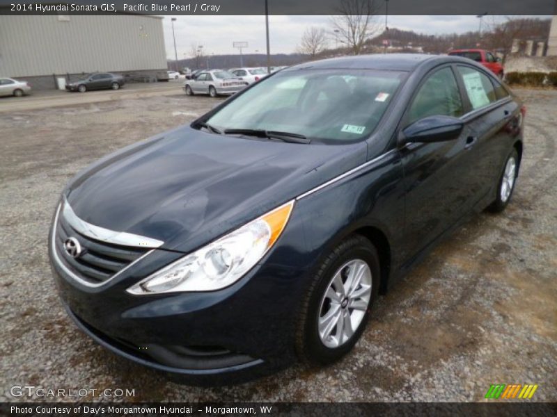 Pacific Blue Pearl / Gray 2014 Hyundai Sonata GLS