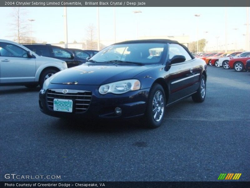 Brilliant Black Crystal / Deep Jade 2004 Chrysler Sebring Limited Convertible