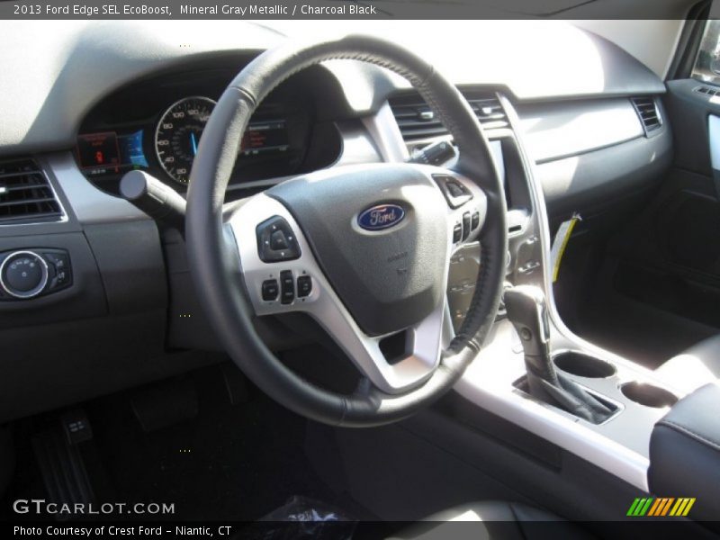 Mineral Gray Metallic / Charcoal Black 2013 Ford Edge SEL EcoBoost