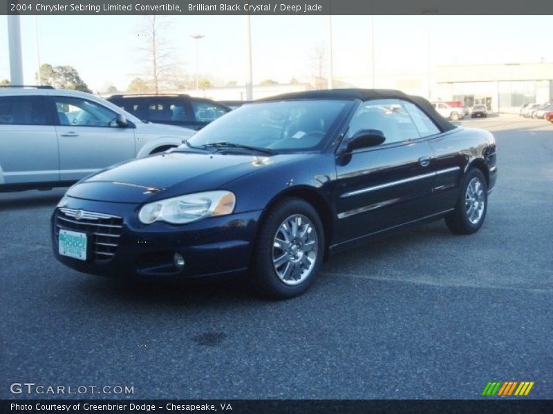 Brilliant Black Crystal / Deep Jade 2004 Chrysler Sebring Limited Convertible