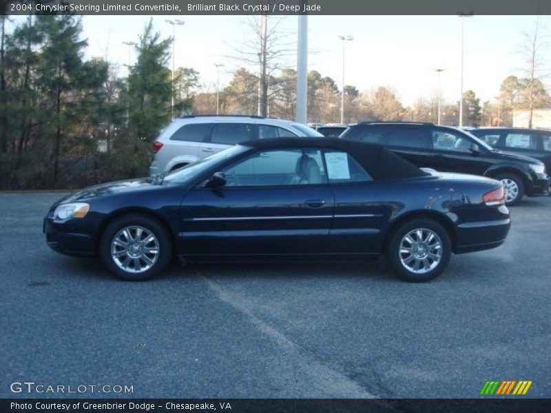 Brilliant Black Crystal / Deep Jade 2004 Chrysler Sebring Limited Convertible