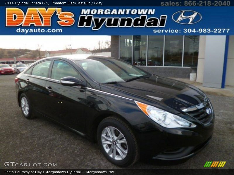 Phantom Black Metallic / Gray 2014 Hyundai Sonata GLS
