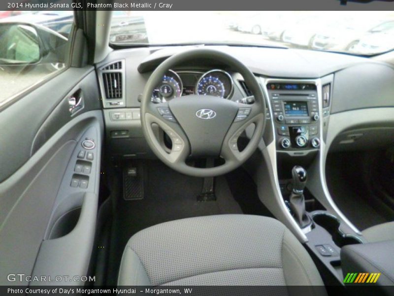 Phantom Black Metallic / Gray 2014 Hyundai Sonata GLS
