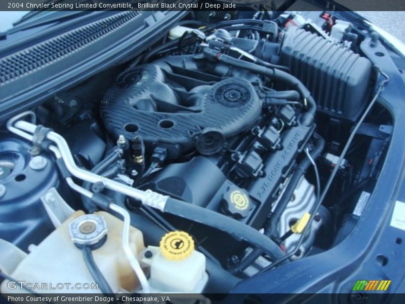 Brilliant Black Crystal / Deep Jade 2004 Chrysler Sebring Limited Convertible