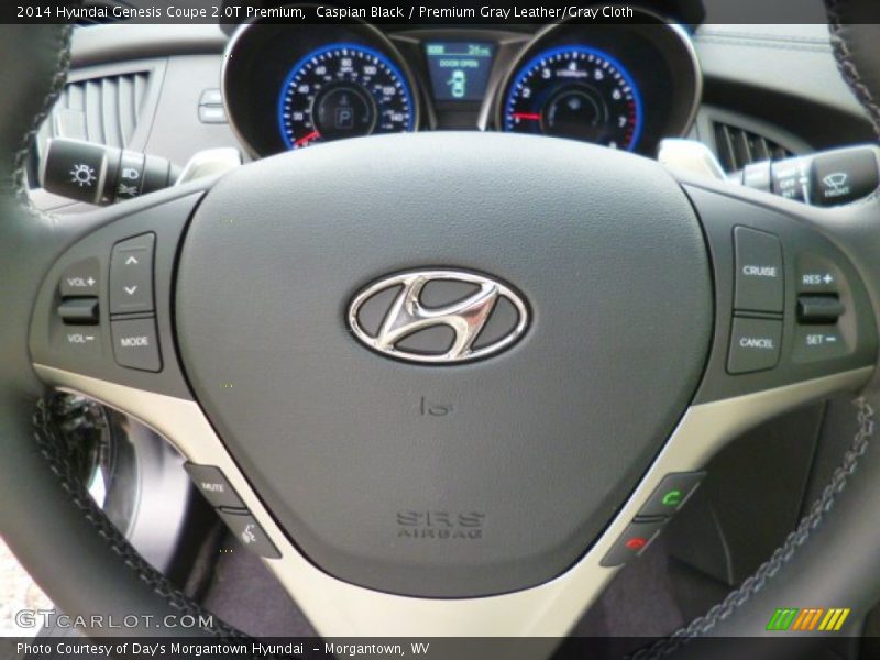 Caspian Black / Premium Gray Leather/Gray Cloth 2014 Hyundai Genesis Coupe 2.0T Premium
