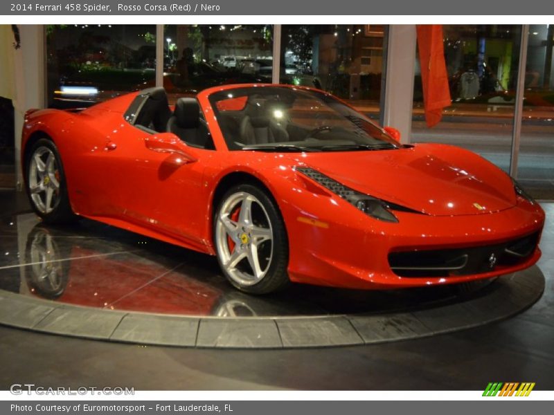 Rosso Corsa (Red) / Nero 2014 Ferrari 458 Spider