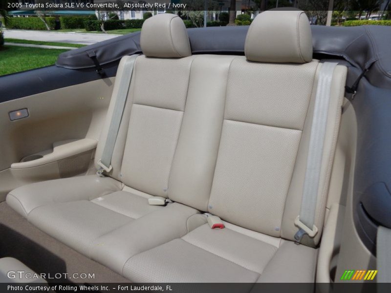 Rear Seat of 2005 Solara SLE V6 Convertible