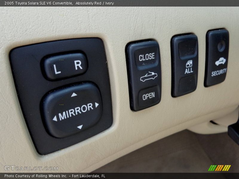 Controls of 2005 Solara SLE V6 Convertible