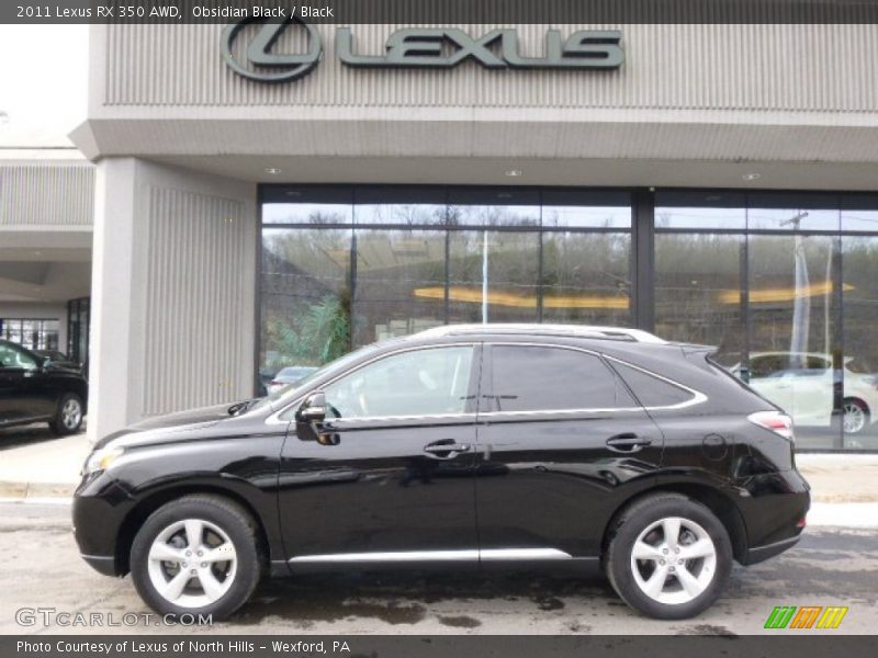 Obsidian Black / Black 2011 Lexus RX 350 AWD