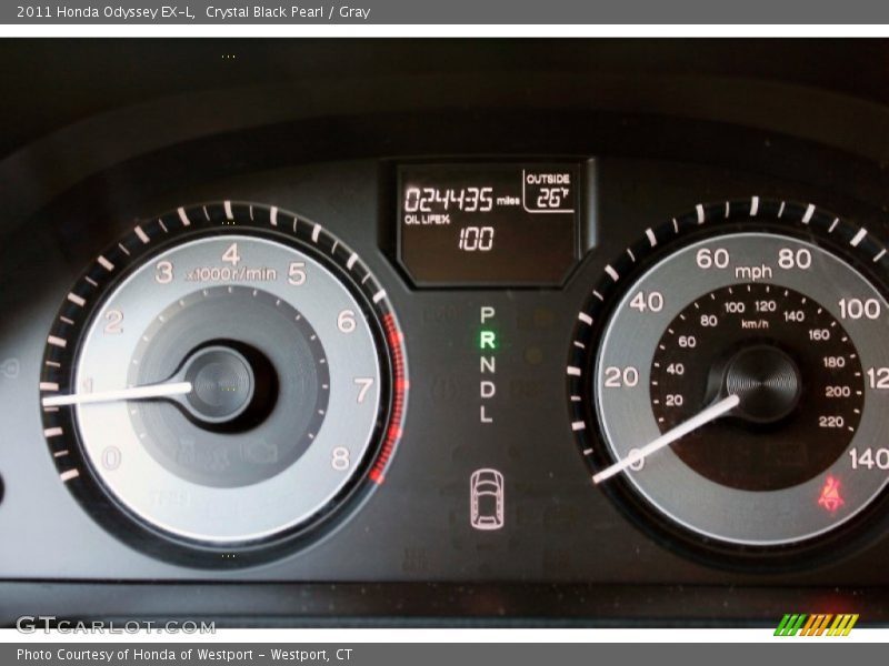 Crystal Black Pearl / Gray 2011 Honda Odyssey EX-L