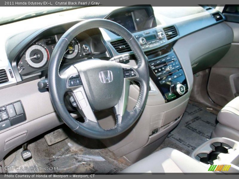 Crystal Black Pearl / Gray 2011 Honda Odyssey EX-L