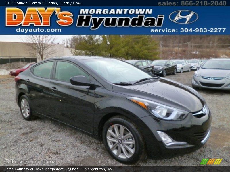 Black / Gray 2014 Hyundai Elantra SE Sedan