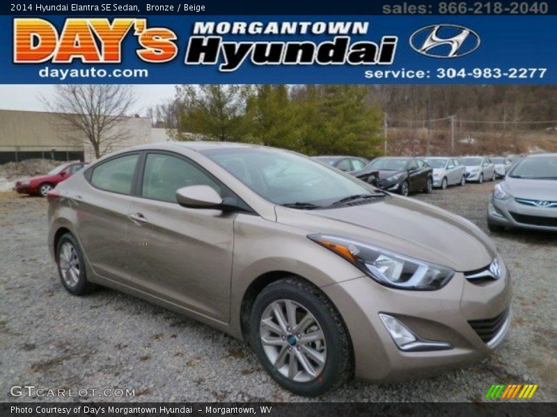 Bronze / Beige 2014 Hyundai Elantra SE Sedan