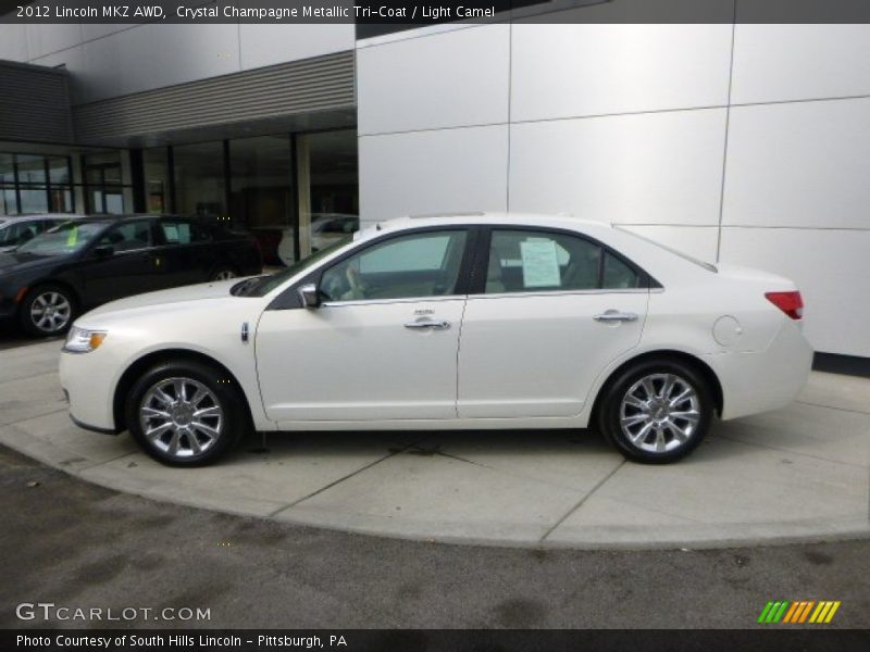 Crystal Champagne Metallic Tri-Coat / Light Camel 2012 Lincoln MKZ AWD