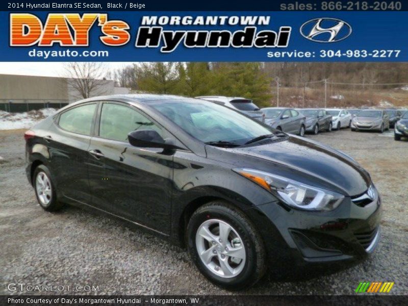 Black / Beige 2014 Hyundai Elantra SE Sedan
