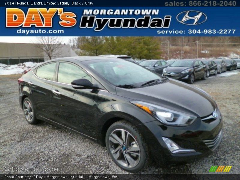 Black / Gray 2014 Hyundai Elantra Limited Sedan