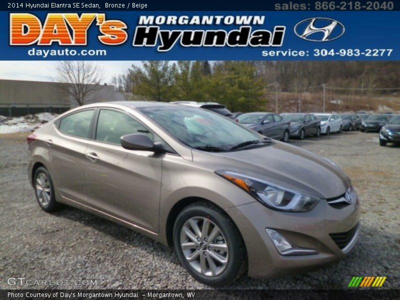Bronze / Beige 2014 Hyundai Elantra SE Sedan