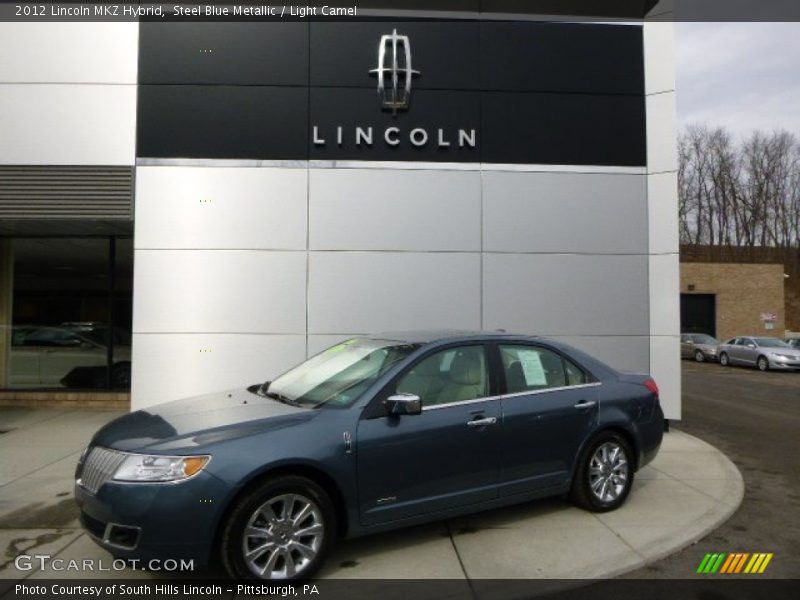 Steel Blue Metallic / Light Camel 2012 Lincoln MKZ Hybrid