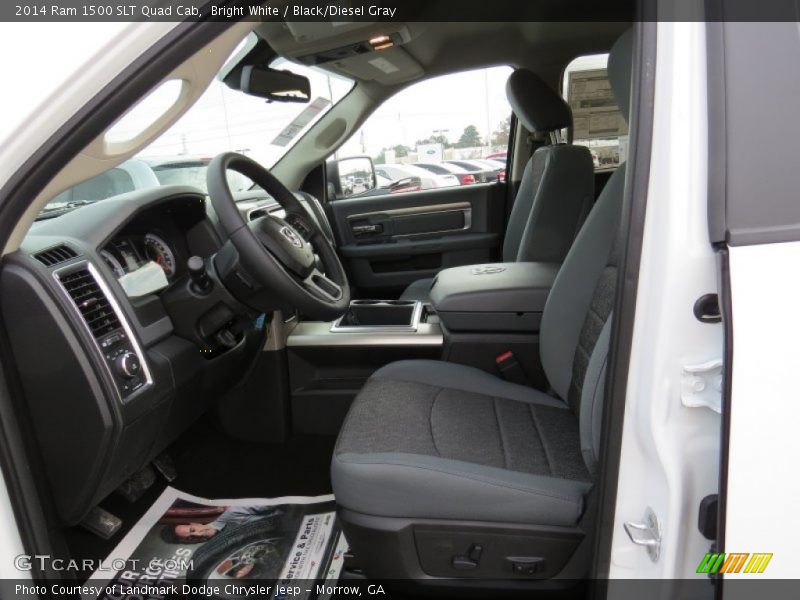 Bright White / Black/Diesel Gray 2014 Ram 1500 SLT Quad Cab