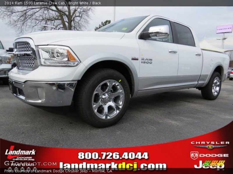 Bright White / Black 2014 Ram 1500 Laramie Crew Cab