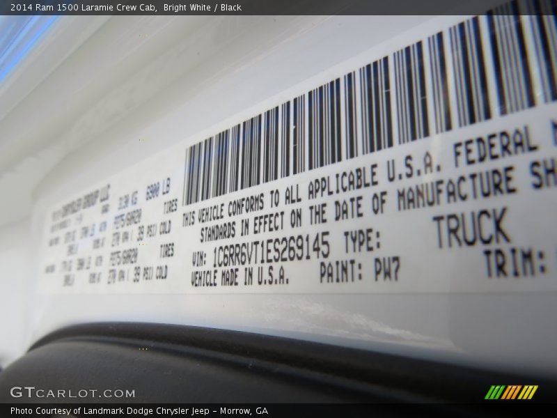 Bright White / Black 2014 Ram 1500 Laramie Crew Cab