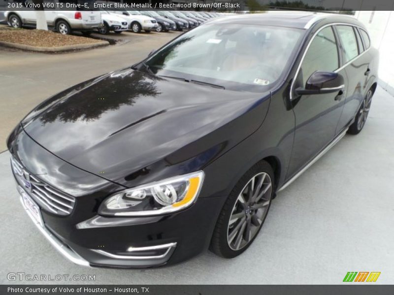 Ember Black Metallic / Beechwood Brown/Off-Black 2015 Volvo V60 T5 Drive-E