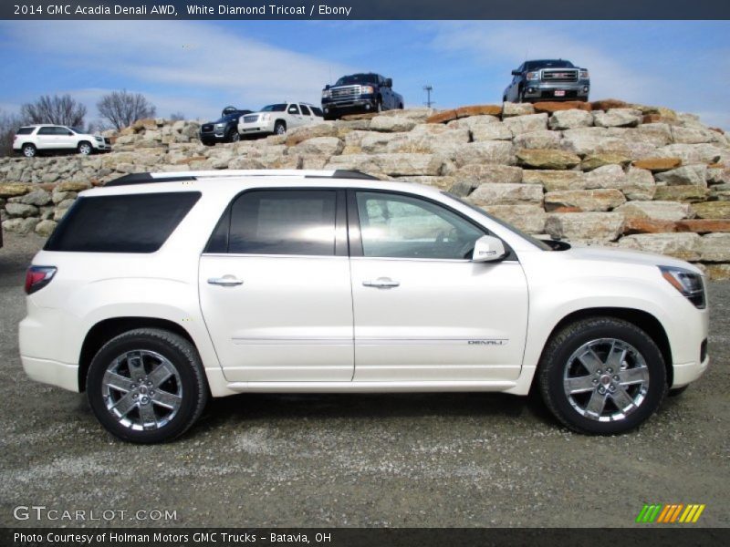 White Diamond Tricoat / Ebony 2014 GMC Acadia Denali AWD