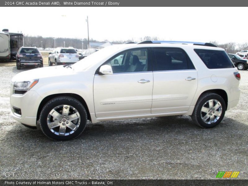 White Diamond Tricoat / Ebony 2014 GMC Acadia Denali AWD