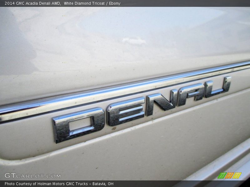 White Diamond Tricoat / Ebony 2014 GMC Acadia Denali AWD