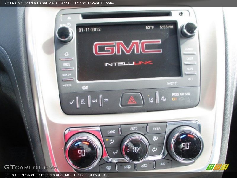White Diamond Tricoat / Ebony 2014 GMC Acadia Denali AWD