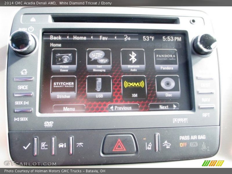 White Diamond Tricoat / Ebony 2014 GMC Acadia Denali AWD