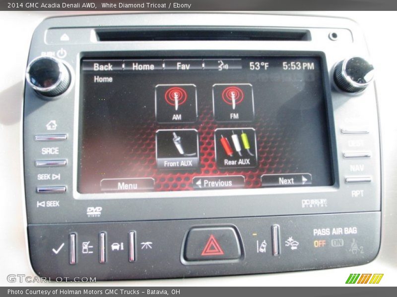 White Diamond Tricoat / Ebony 2014 GMC Acadia Denali AWD