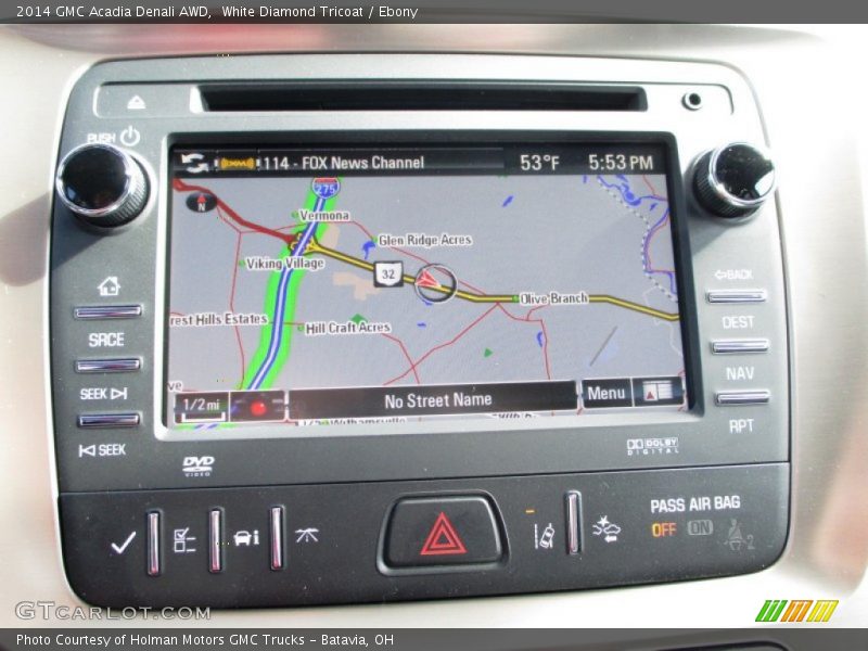 White Diamond Tricoat / Ebony 2014 GMC Acadia Denali AWD