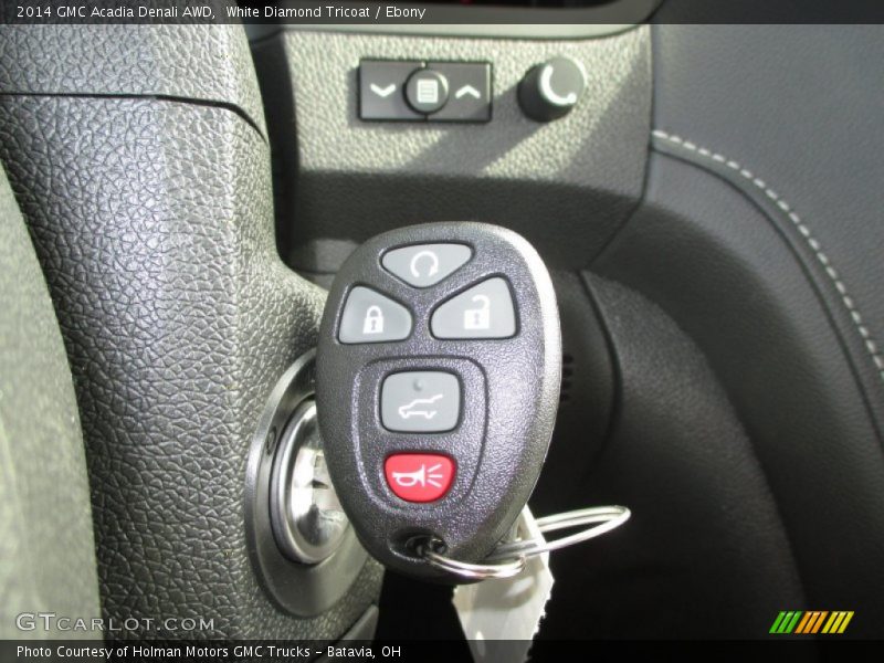 White Diamond Tricoat / Ebony 2014 GMC Acadia Denali AWD