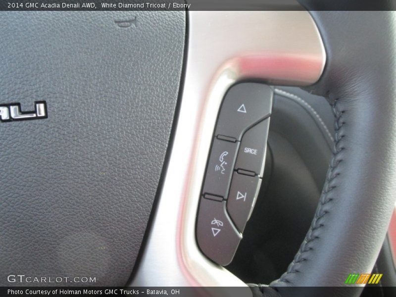 White Diamond Tricoat / Ebony 2014 GMC Acadia Denali AWD
